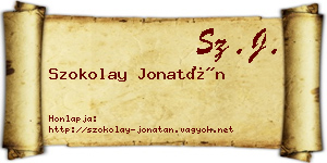 Szokolay Jonatán névjegykártya